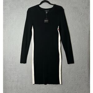 Forever 21 Sweater Dress Womens 1X Black Bodycon Mini Dress‎ NEW